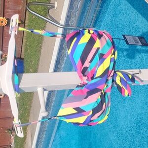 New with tags! Ocean Blues Women Medium colorful push up bandeau bikini Swim top